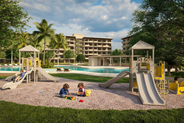 Family recreational zone and playground at Macao Beach Residencias