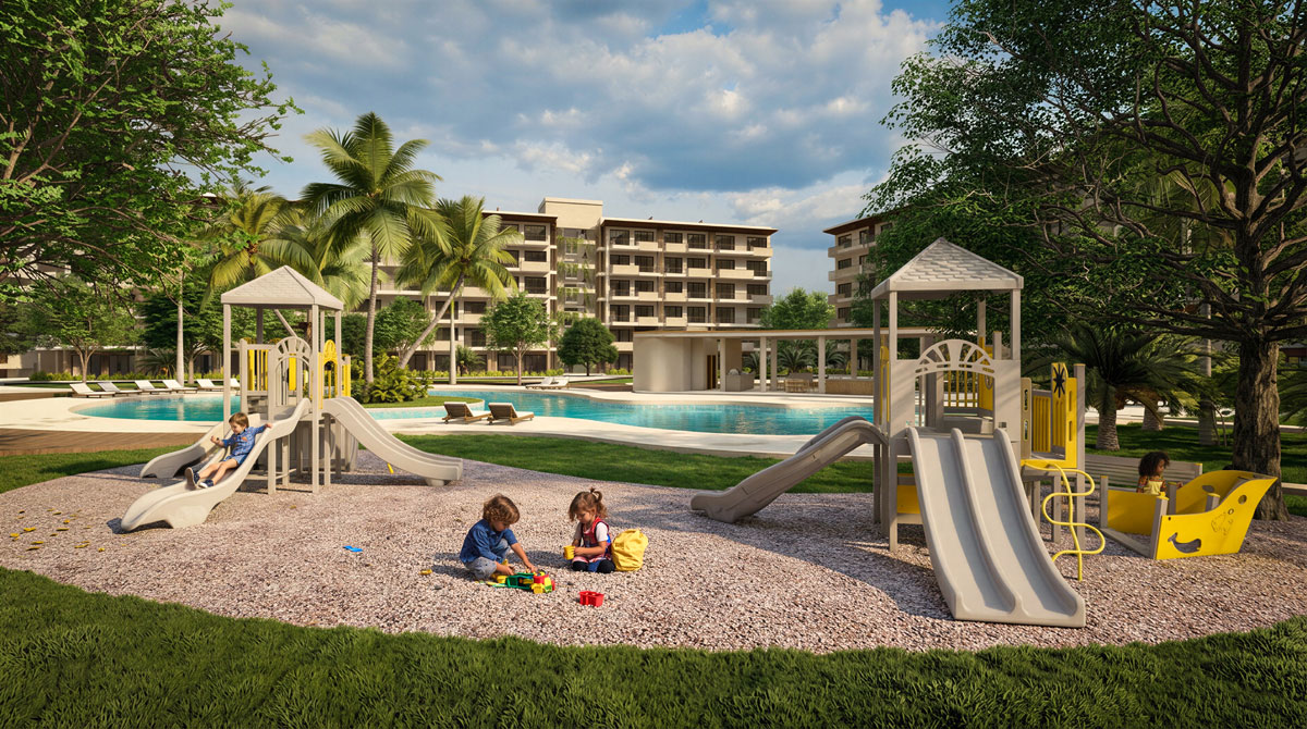Family recreational zone and playground at Macao Beach Residencias